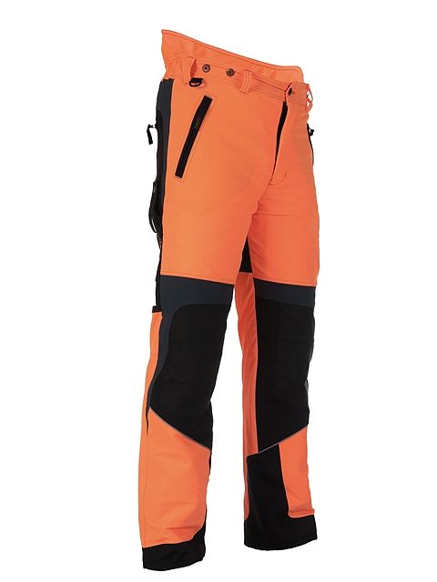 Strečové protipořezové kalhoty Profesional Forestprofi oranžovo-šedé