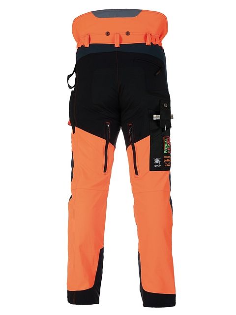 Strečové protipořezové kalhoty Profesional Forestprofi oranžovo-šedé