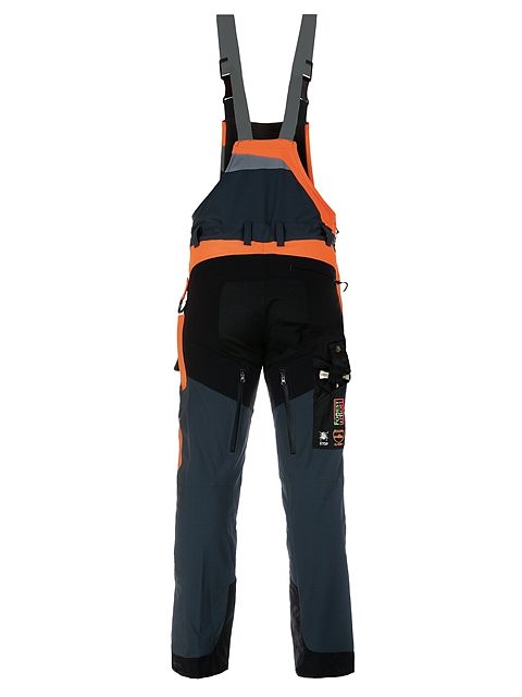 Strečové protipořezové laclové kalhoty Profesional Forestprofi šedo-oranžové