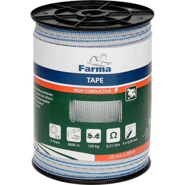 Ohradníková páska (120kg 200m 6 drátů 20mm) Farma (704019)