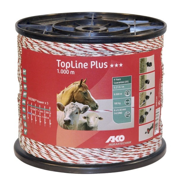Ohradníkové lanko Top Line Plus (100kg 1000m 9 drátů) AKO (K449120)