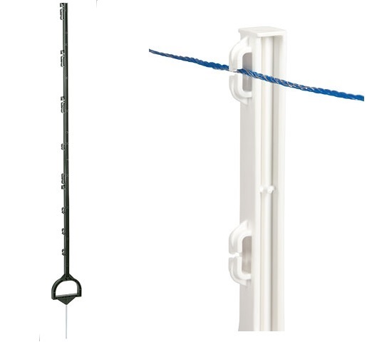 Plastový ohradníkový sloupek se stupátkem 163cm bílý AKO (444180)