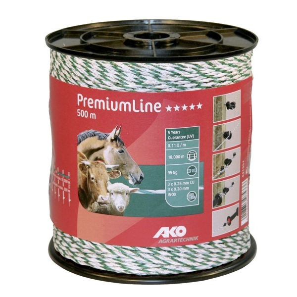 Premium ohradníkové lanko (95kg 500m 6 drátů) AKO (K441551)