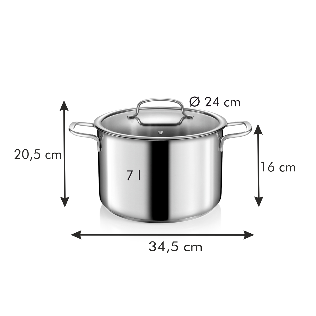 Hrnec s poklicí OPTIMA pr. 24 cm, 7,0 l