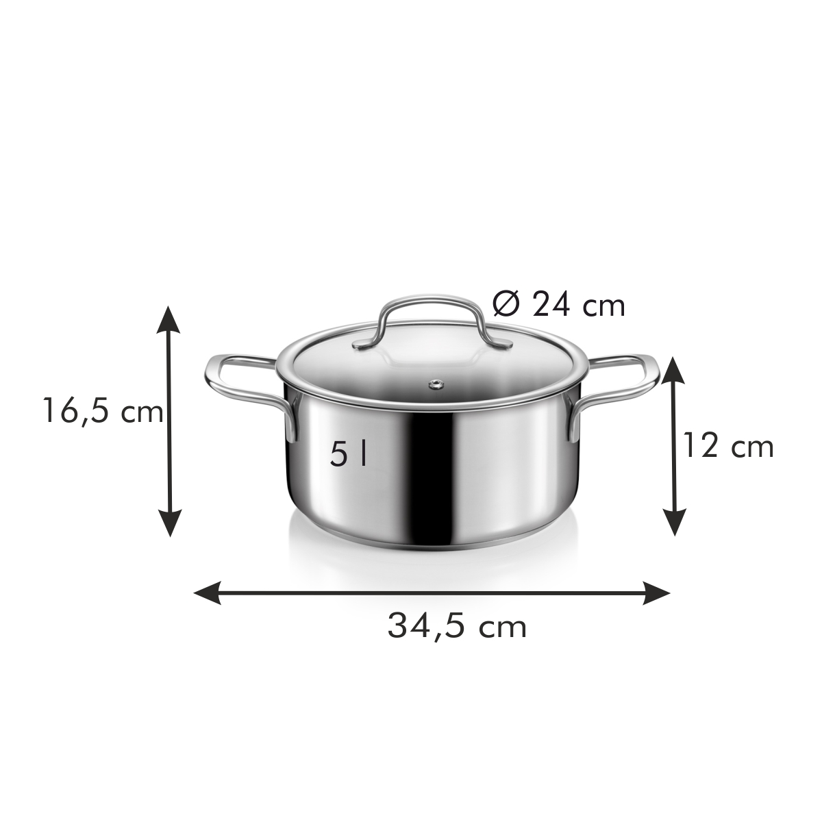 Kastrol s poklicí OPTIMA pr. 24 cm, 5,0 l