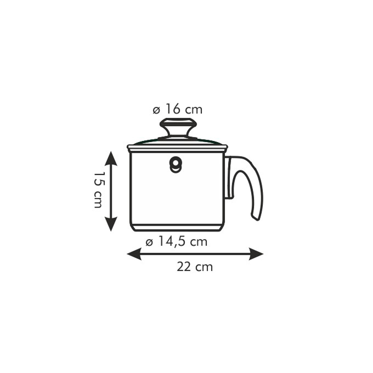 Mlékovar dvouplášťový PRESTO s poklicí pr. 16 cm, 2,0 l