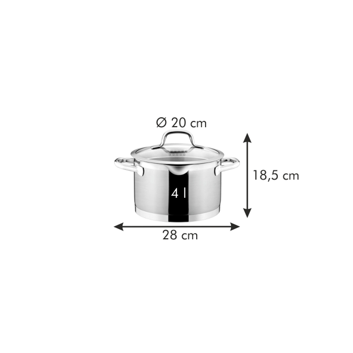 Hrnec PRESIDENT s cedicí poklicí pr. 20 cm, 4,0 l