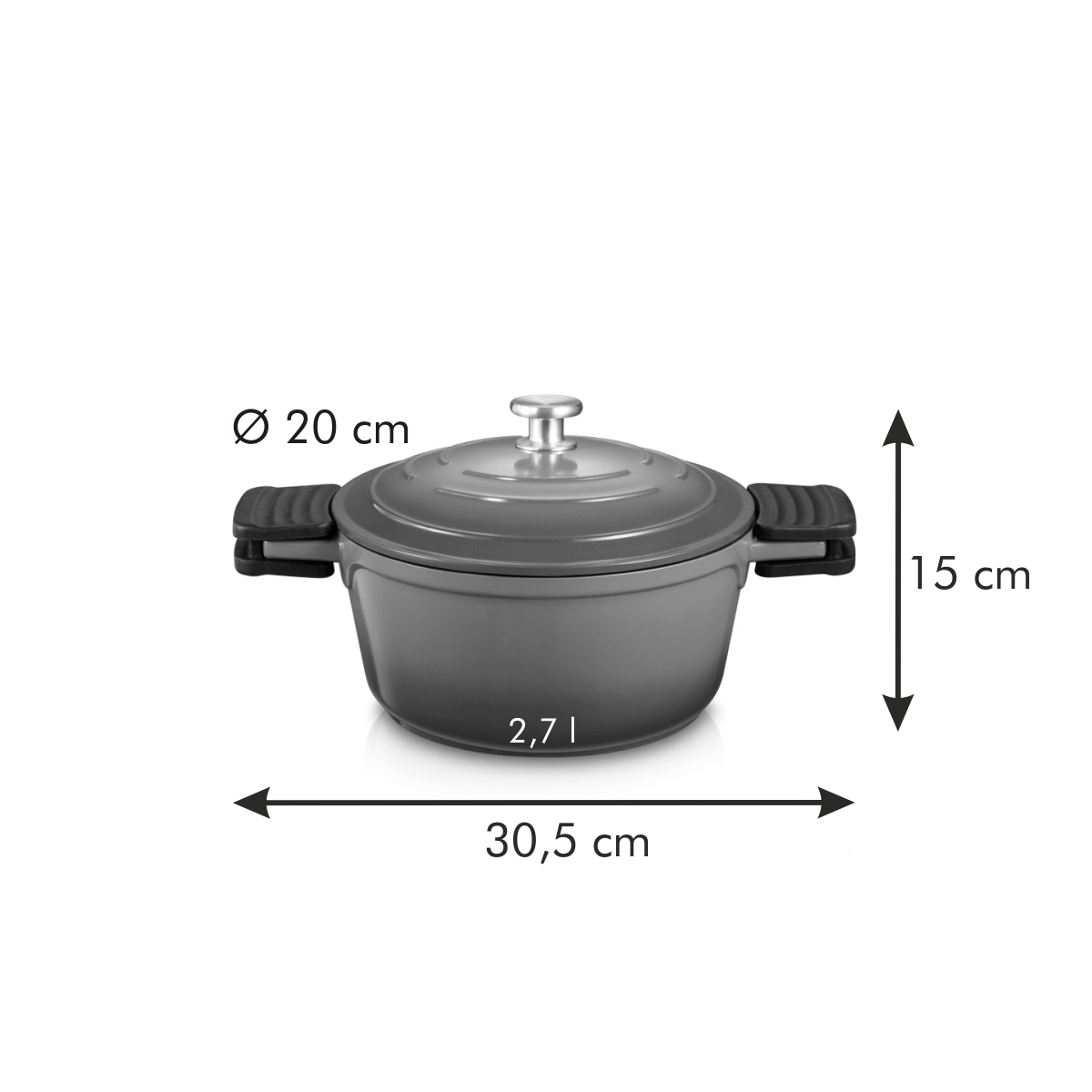Kastrol BORDEAUX s poklicí pr. 20 cm, 2,7 l