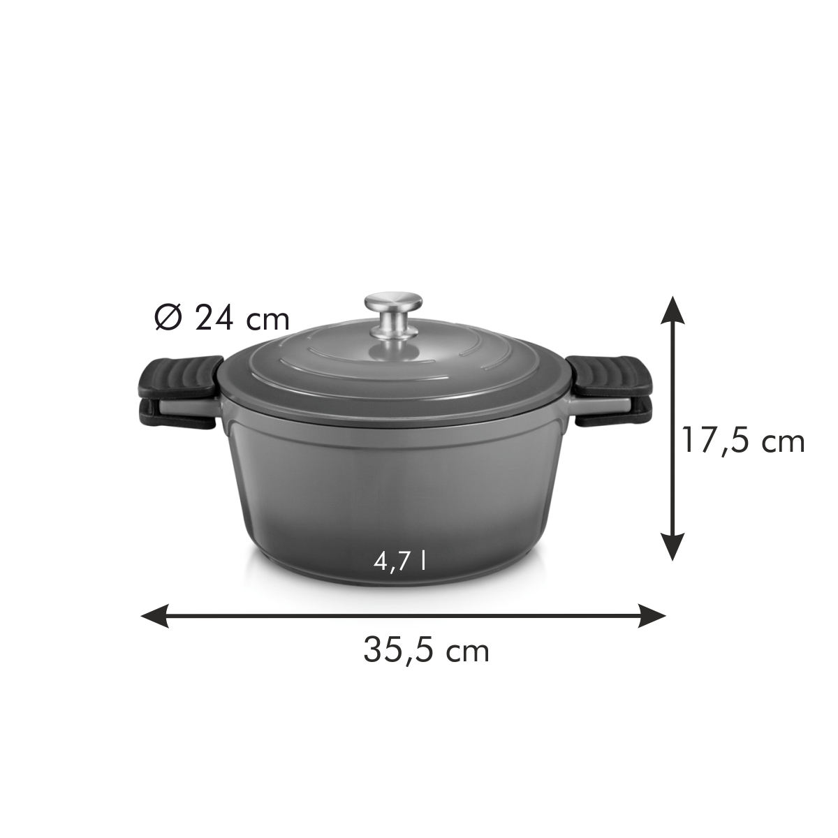 Kastrol BORDEAUX s poklicí pr. 24 cm, 4,7 l