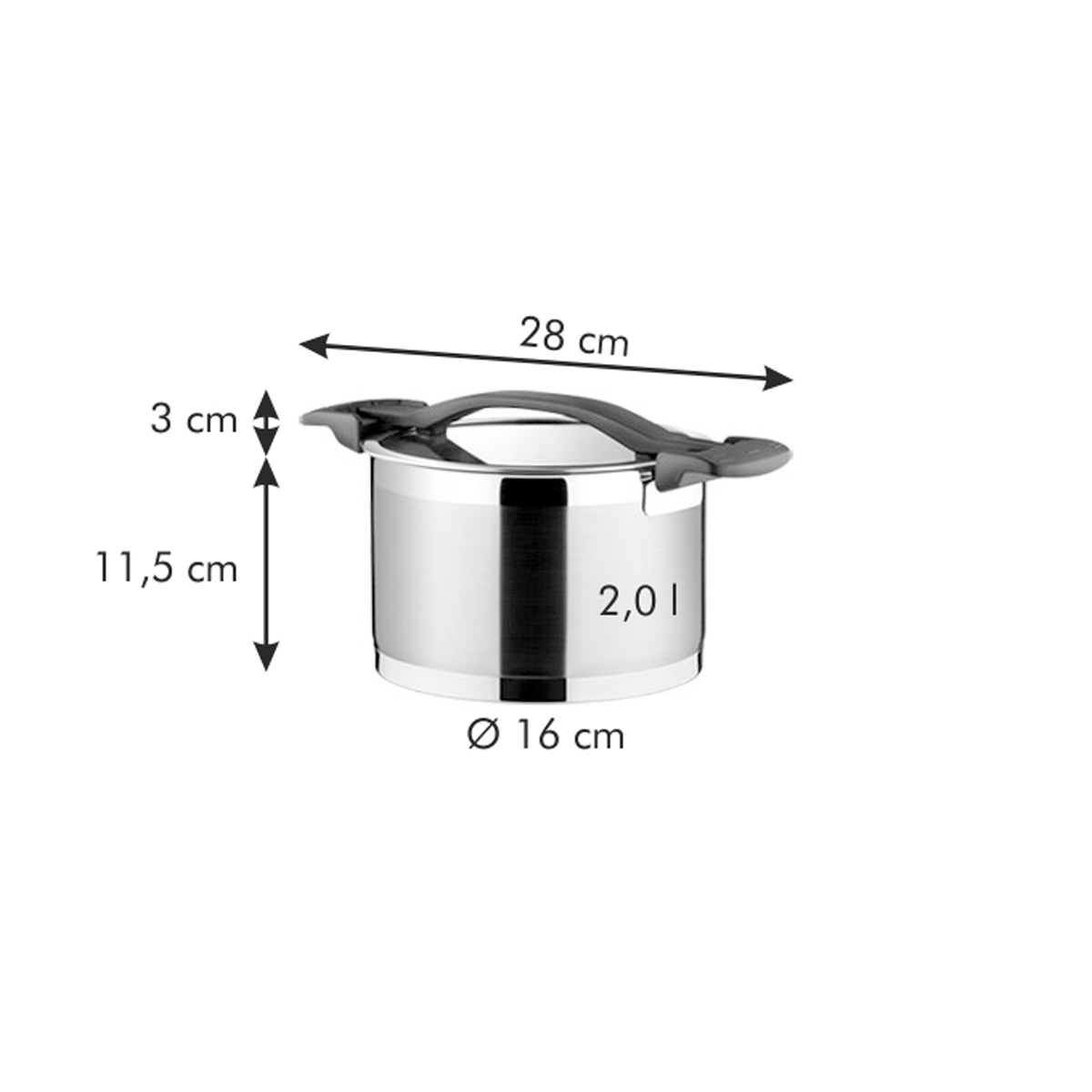 Hrnec ULTIMA s poklicí pr. 16 cm, 2,0 l