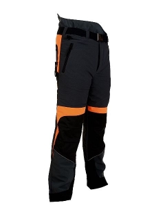 Strečové protipořezové kalhoty Profesional Forestprofi šedo-oranžové